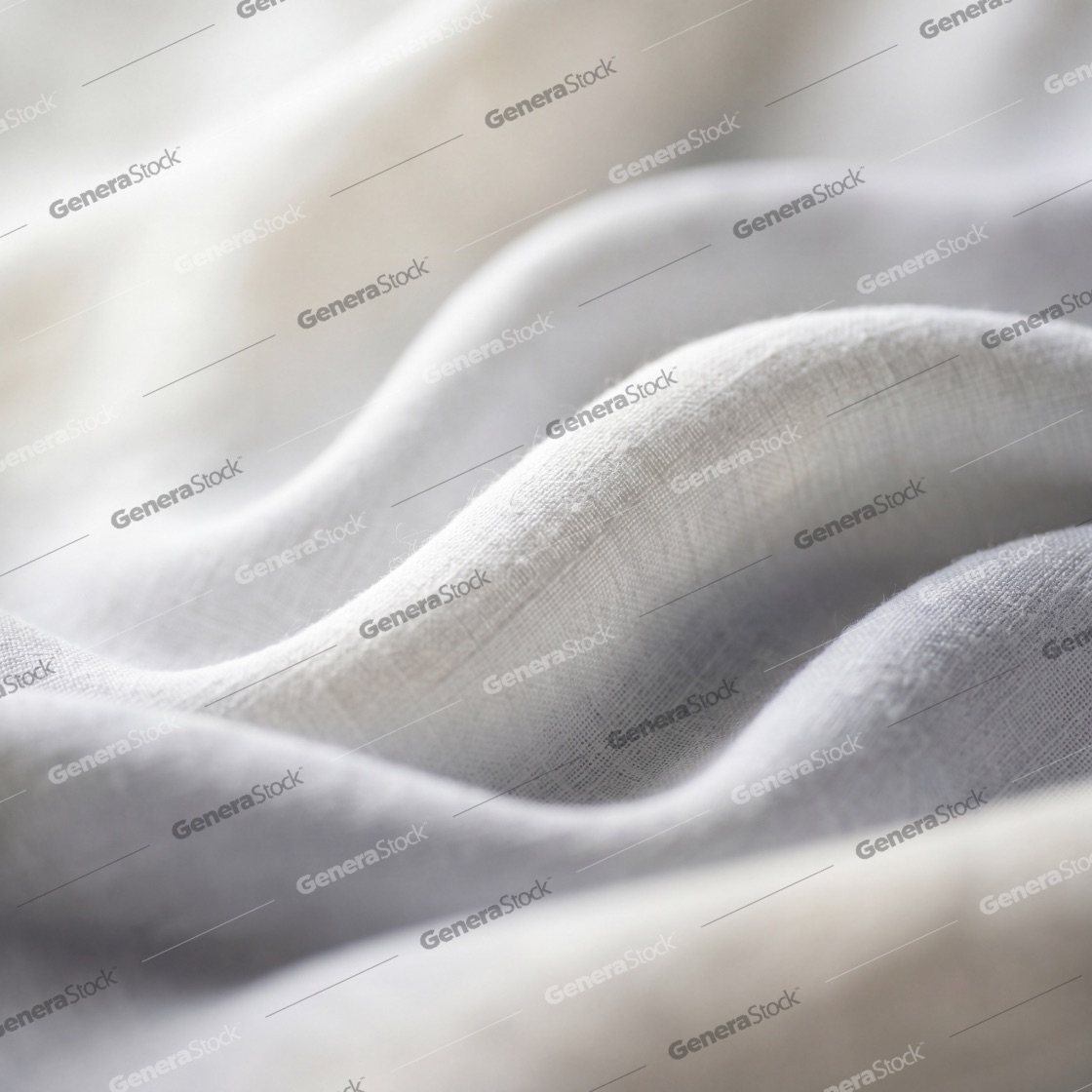 Close-up of Soft White Linen Fabric with Natural Woven Texture and Elegant Ripples