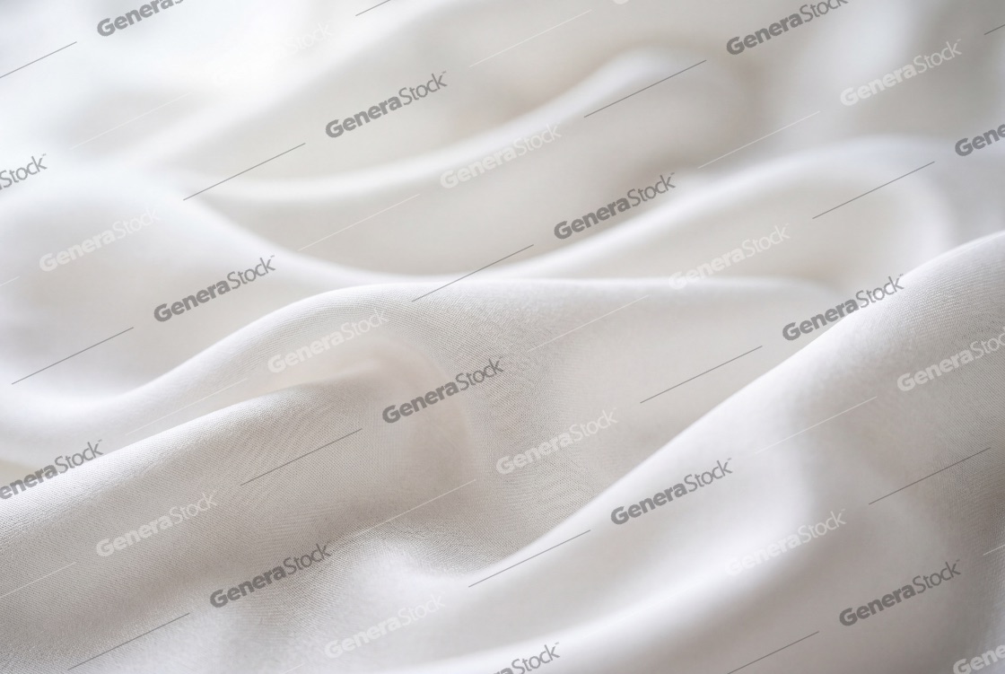 Elegant White Silk Fabric Background with Soft Folds and Luxurious Texture