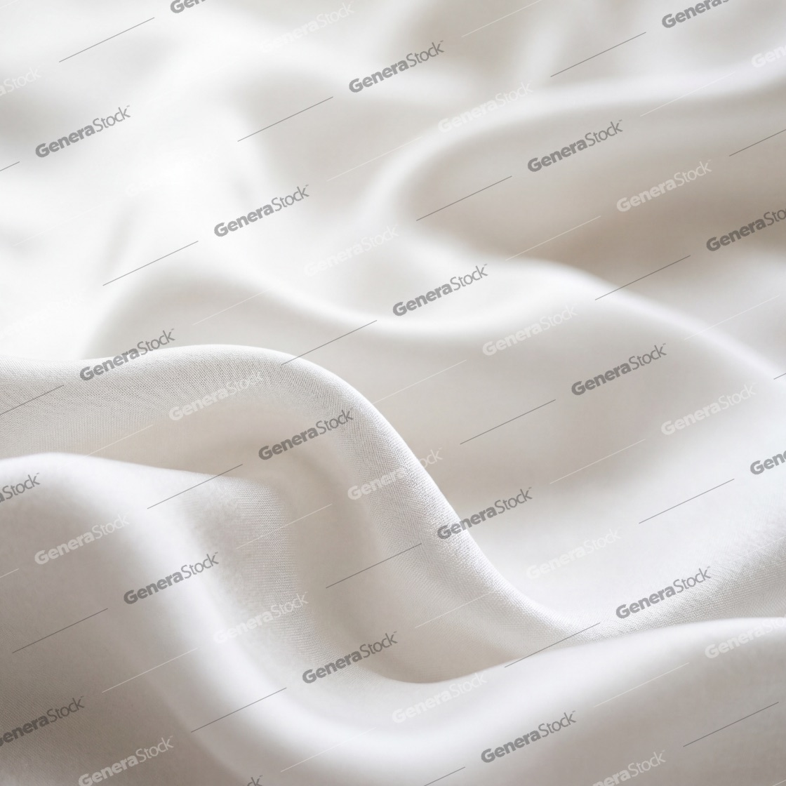 Abstract background of soft white silk fabric with elegant flowing ripples and smooth texture