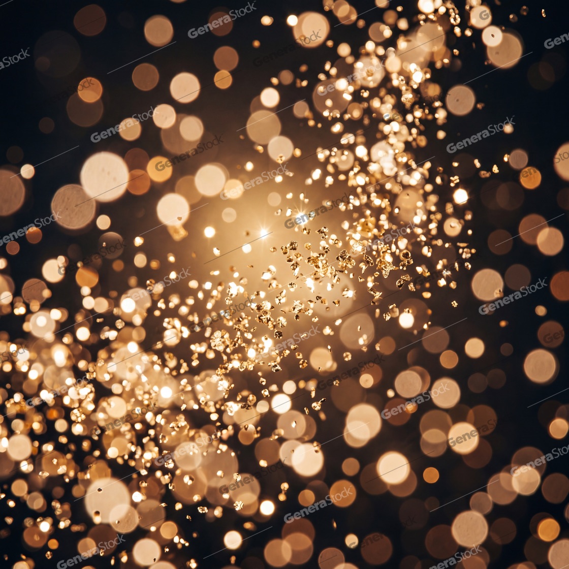 Golden Glitter and Bokeh Lights Abstract Background for Festive Celebrations and Luxury Events with Shimmering Particles