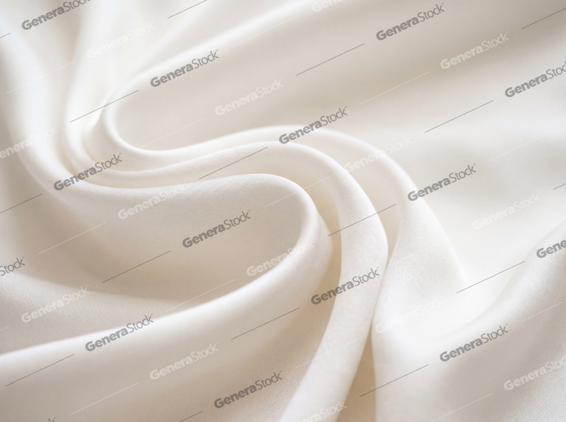 Elegant white silk fabric texture background with soft ripples and folds