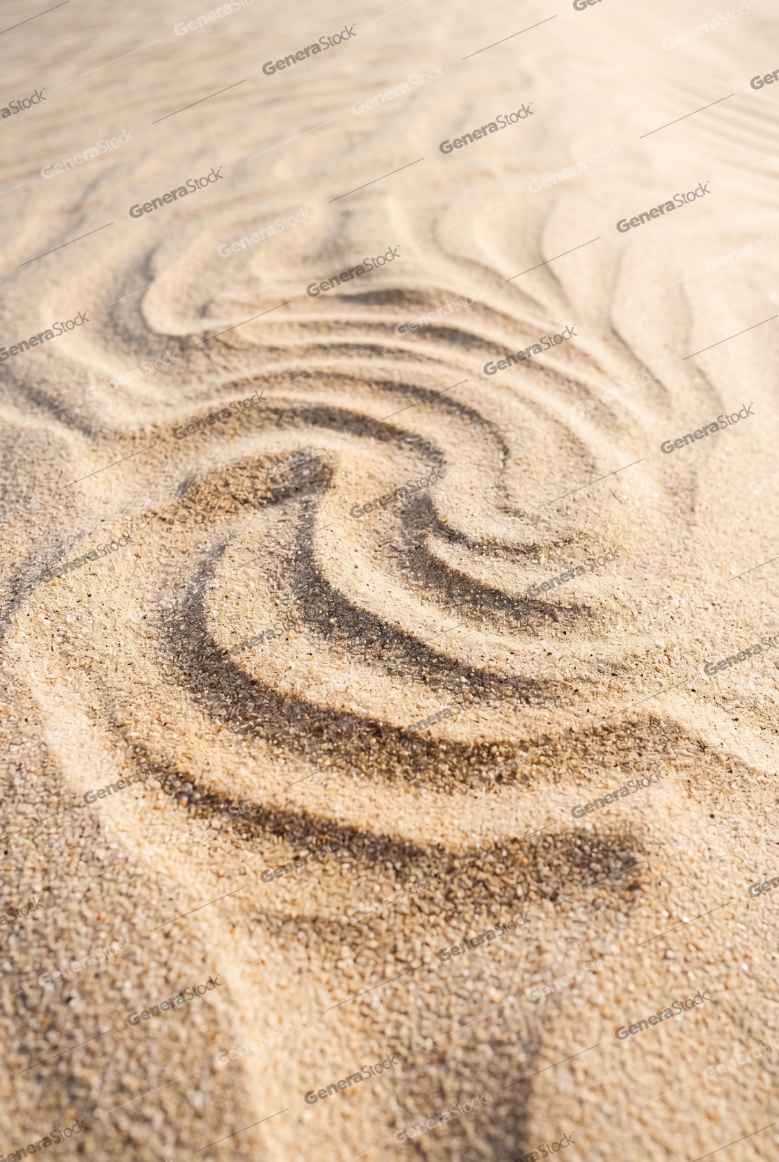 Abstract Wavy Patterns and Ripples in Golden Sand Texture