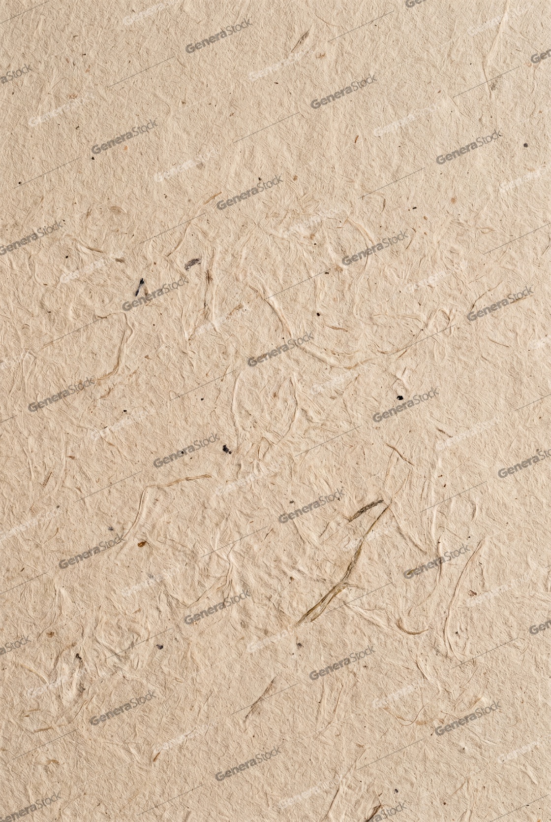 Natural Beige Handmade Paper Texture Background with Visible Fibers