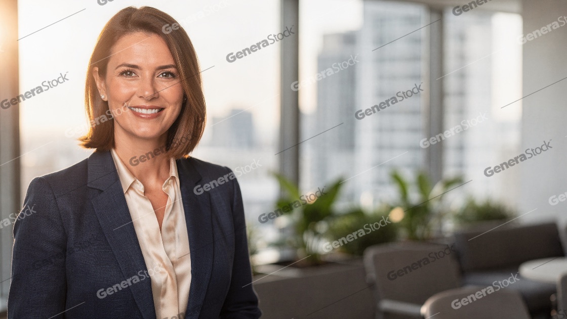 Portrait of a confident professional businesswoman smiling in a