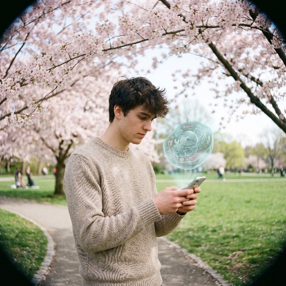 young, man, using, augmented, reality, his, smartphone, study, biological, cell, hologram, park, with, cherry, blossoms, biology, student, technology, education, science, blossom, spring, learning, future, innovation, digital, outdoor, nature, research, mobile, app, futuristic, biotech, anatomy, microscopic, organelle, nucleus, mitochondria, virtual, interactive, e-learning, high-tech, sakura, blooming, trees, garden, lifestyle, person, male