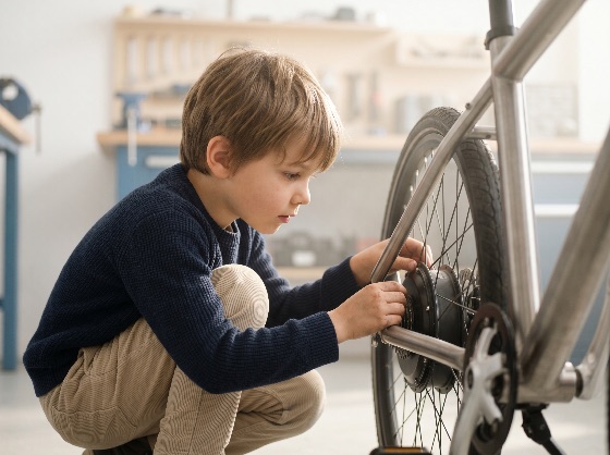 focused, young, boy, crouching, down, fix, the, rear, wheel, electric, bicycle, home, garage, workshop, repair, child, maintenance, learning, mechanic, bike, fixing, curiosity, childhood, hobby, e-bike, hub, motor, concentration, education, tools, son, male, person, indoor, engineering, diy, skill, development, interest, mechanical, spokes, little, smart, talented, craft, technician, service, leisure, activity, lifestyle, bright, daylight, corduroy, sweater, people