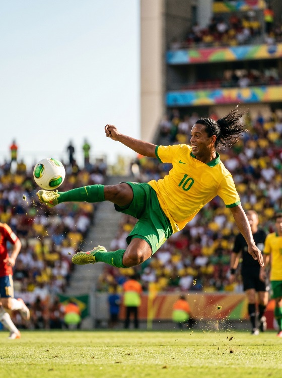 professional, soccer, player, yellow, and, green, uniform, performing, dynamic, acrobatic, kick, during, football, match, crowded, stadium, athlete, brazil, jersey, ball, sport, action, mid-air, jump, competition, goal, skill, athleticism, crowd, arena, daylight, motion, energy, number, volley, bicycle, sports, fitness