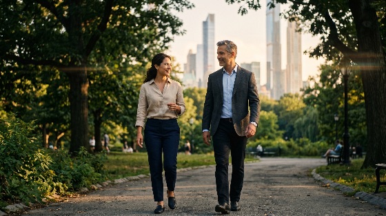 professional, business, colleagues, walking, and, talking, city, park, sunset, skyline, skyscrapers, conversation, golden, hour, urban, lifestyle, partnership, success, nature, trees, outdoors, corporate, career, meeting, networking, man, woman, middle-aged, young, adult, smiling, happy, communication, casual, blazer, summer, evening, path, walkway, scenic, people, two, central, new, york, work-life, balance, mentorship, leadership, collaboration, friendly, executive, manager
