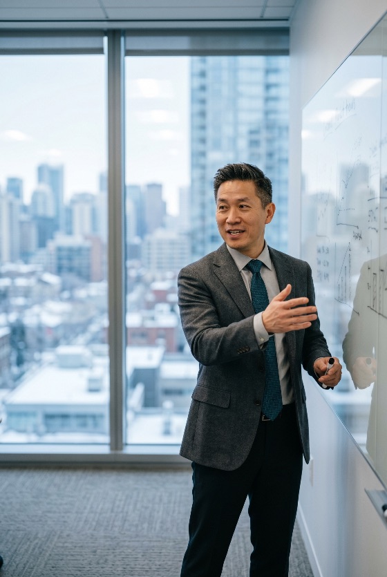 confident, asian, businessman, suit, presenting, data, whiteboard, modern, corporate, office, with, city, skyline, view, presentation, professional, leadership, strategy, charts, graphs, manager, executive, business, success, finance, communication, teaching, workshop, seminar, urban, window, winter, snowy, male, entrepreneur, analysis, planning, career, meeting, education, explanation, gesture, marker, growth, expert, consultant, speaker, mentor, training, workspace, high-rise, skyscraper