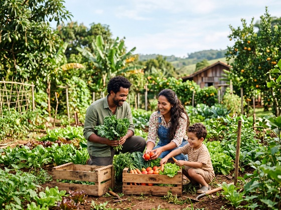 happy, multi-ethnic, family, harvesting, fresh, organic, vegetables, lush, garden, farming, sustainable, healthy, lifestyle, outdoors, nature, parents, child, son, mother, father, agriculture, produce, tomatoes, kale, carrots, wooden, crate, backyard, rural, summer, sunshine, happiness, together, teamwork, mixed, race, gardening, plants, greenery, food, nutrition, homegrown, sustainability, eco-friendly, hobby, leisure, farm, table, joy, smiling, harvest, people