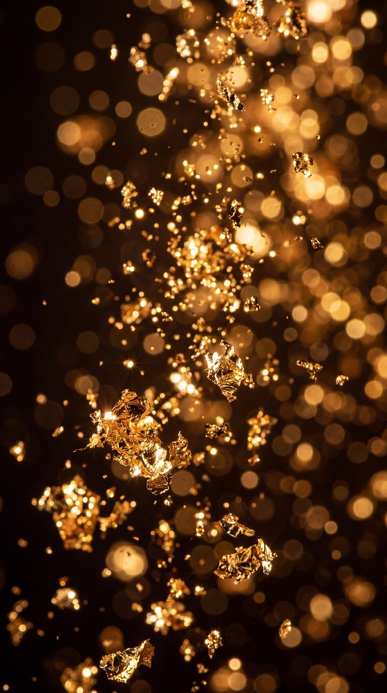 abstract, golden, foil, flakes, and, glitter, falling, against, dark, background, with, soft, bokeh, lights, for, luxury, celebrations, gold, shimmer, sparkle, festive, celebration, metallic, black, glowing, light, texture, elegant, glamour, holiday, christmas, new, year, confetti, dust, magic, dreamlike, vertical, shining, brilliant, expensive, decoration, party, night, particles, floating, bright, warm, rich, holidays