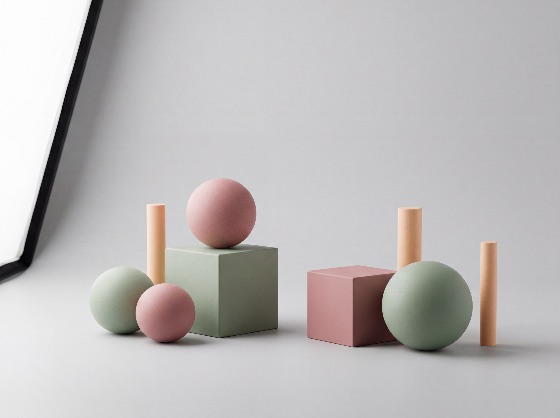 minimalist, geometric, shapes, composition, pastel, colors, gray, background, abstract, spheres, cubes, cylinders, still, life, modern, design, dusty, rose, sage, green, neutral, studio, lighting, geometry, arrangement, aesthetic, clean, soft, matte, finish, product, display, balance, simple, elegant, contemporary, art, visual, mockup, creative, form, volume, backgrounds, textures