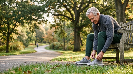 active, senior, man, sitting, wooden, bench, and, tying, his, shoelaces, before, morning, run, sunny, park, exercise, fitness, running, healthy, lifestyle, elderly, shoelace, sneakers, outdoor, retirement, wellness, athlete, workout, jogging, nature, leisure, sport, health, aging, vitality, grey, hair, male, person, summer, autumn, forest, path, training, preparation, motivation, hobby, activity, wellbeing, physical, fit, mature, old, caucasian, casual, clothes, athletic, people