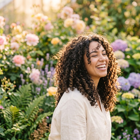 joyful, young, woman, with, beautiful, curly, hair, laughing, eyes, closed, blooming, summer, garden, during, golden, hour, happy, flowers, smiling, joy, nature, portrait, sunset, lifestyle, sunshine, carefree, outdoor, brunette, spring, floral, botanical, wellness, relaxation, youth, backlighting, hydrangea, rose, leisure, happiness, natural, beauty, landscapes