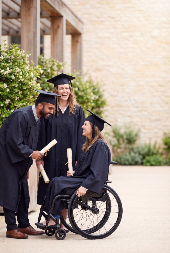 diverse, group, happy, university, graduates, including, woman, wheelchair, celebrate, their, achievement, outdoors, while, wearing, academic, caps, and, gowns, holding, diplomas, graduation, graduate, college, student, disability, inclusive, diversity, success, education, diploma, scroll, cap, gown, mortarboard, happiness, laughing, smiling, friends, celebration, outdoor, campus, degree, ceremony, young, adults, people, lifestyle, handicap, mobility, empowerment, future, career, learning, school, together, friendship, positive, joyful, accomplishment, certificate, life, higher