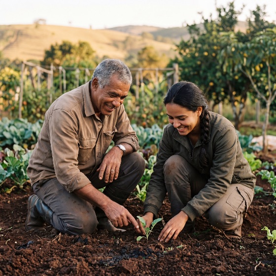 happy, senior, man, and, young, woman, planting, small, seedling, together, fertile, rural, garden, during, golden, hour, farming, gardening, agriculture, family, teamwork, nature, soil, growth, sustainability, environment, outdoor, lifestyle, education, cooperation, generation, father, daughter, farm, organic, harvest, earth, spring, summer, sunset, work, hobby, green, vegetable, landscape, hills, community, happiness, smiling, people, adult, mentor, apprentice, ecology, cultivation, plant