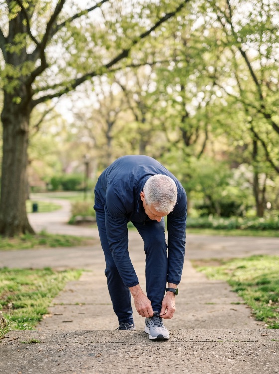 active, senior, man, tying, shoelaces, before, jogging, green, park, running, fitness, healthy, lifestyle, mature, exercise, outdoors, tracksuit, sneakers, athlete, wellness, retirement, preparation, sport, morning, spring, nature, health, leisure, grey, hair, training, workout, male, person, one, full, length, sports