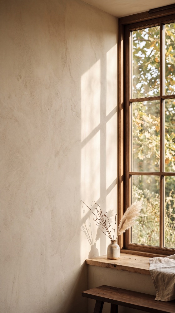 minimalist, interior, with, warm, sunlight, and, window, shadows, textured, wall, shadow, texture, beige, cozy, home, decor, aesthetic, pampas, grass, vase, dried, flowers, wooden, windowsill, nature, autumn, foliage, light, morning, serene, peaceful, wabi-sabi, design, architecture, lifestyle, room, house, neutral, earthy, background, still, life, golden, hour, rustic, simple, elegant, organic, zen, tranquility, comfort, interiors